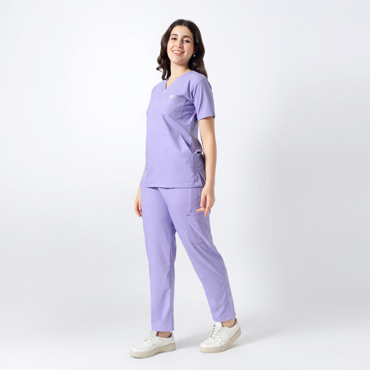 Safe Drapes Women's V-Neck (Lavender) Scrub