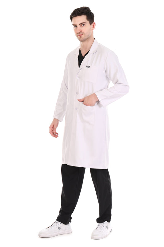 Safe Drapes Men's Professional Long Length Medical Lab Coat