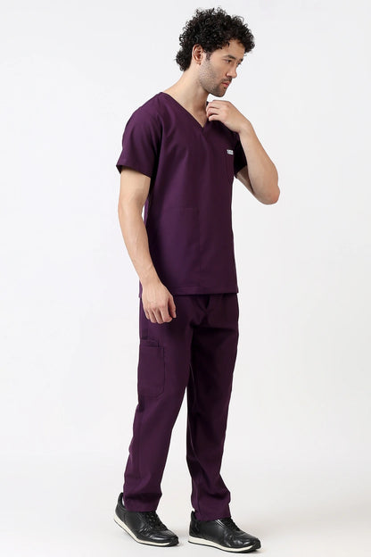 Safe Drapes Men's V-Neck (Wine) Scrub
