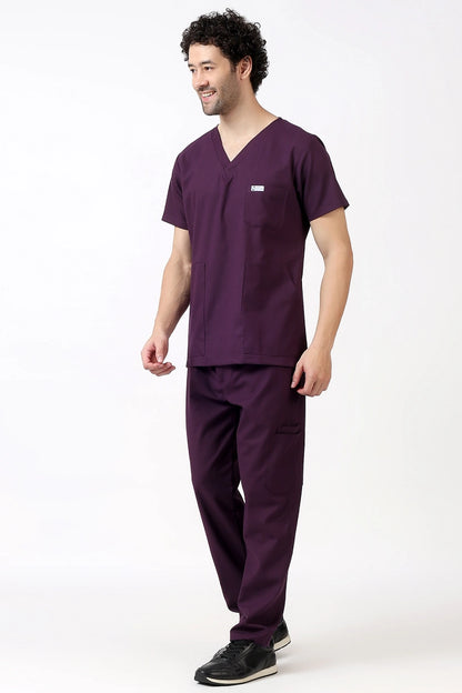 Safe Drapes Men's V-Neck (Wine) Scrub