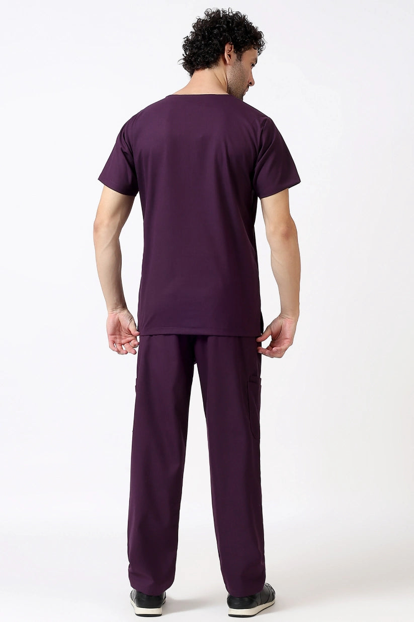 Safe Drapes Men's V-Neck (Wine) Scrub
