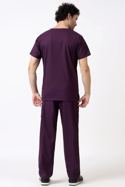 Safe Drapes Men's V-Neck (Wine) Scrub
