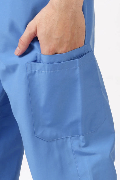 Safe Drapes Men's Mandarin Collar (Sky Blue) Scrub