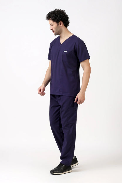 Safe Drapes Men's V-Neck (Deep Purple) Scrub