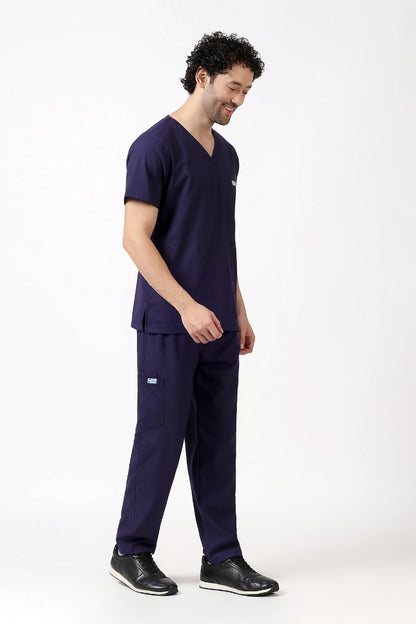 Safe Drapes Men's V-Neck (Deep Purple) Scrub