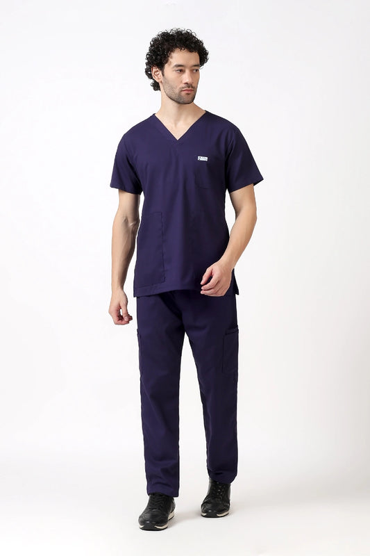Safe Drapes Men's V-Neck (Deep Purple) Scrub