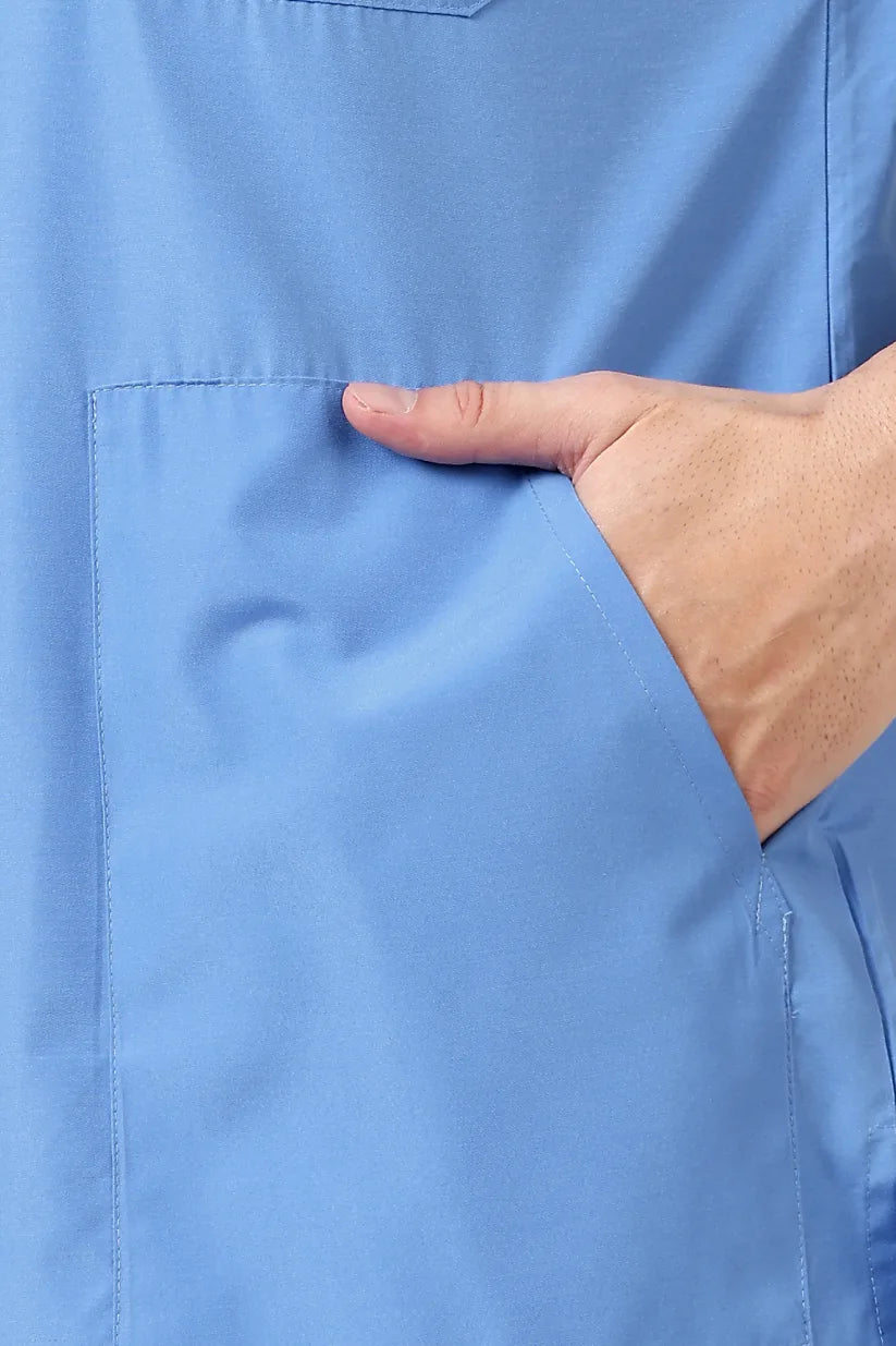 Safe Drapes Men's Mandarin Collar (Sky Blue) Scrub