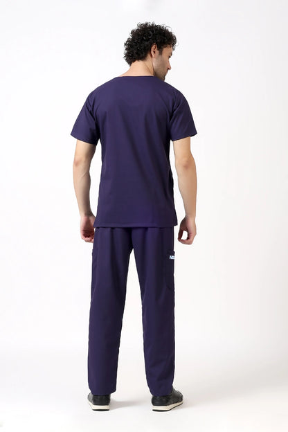 Safe Drapes Men's V-Neck (Deep Purple) Scrub
