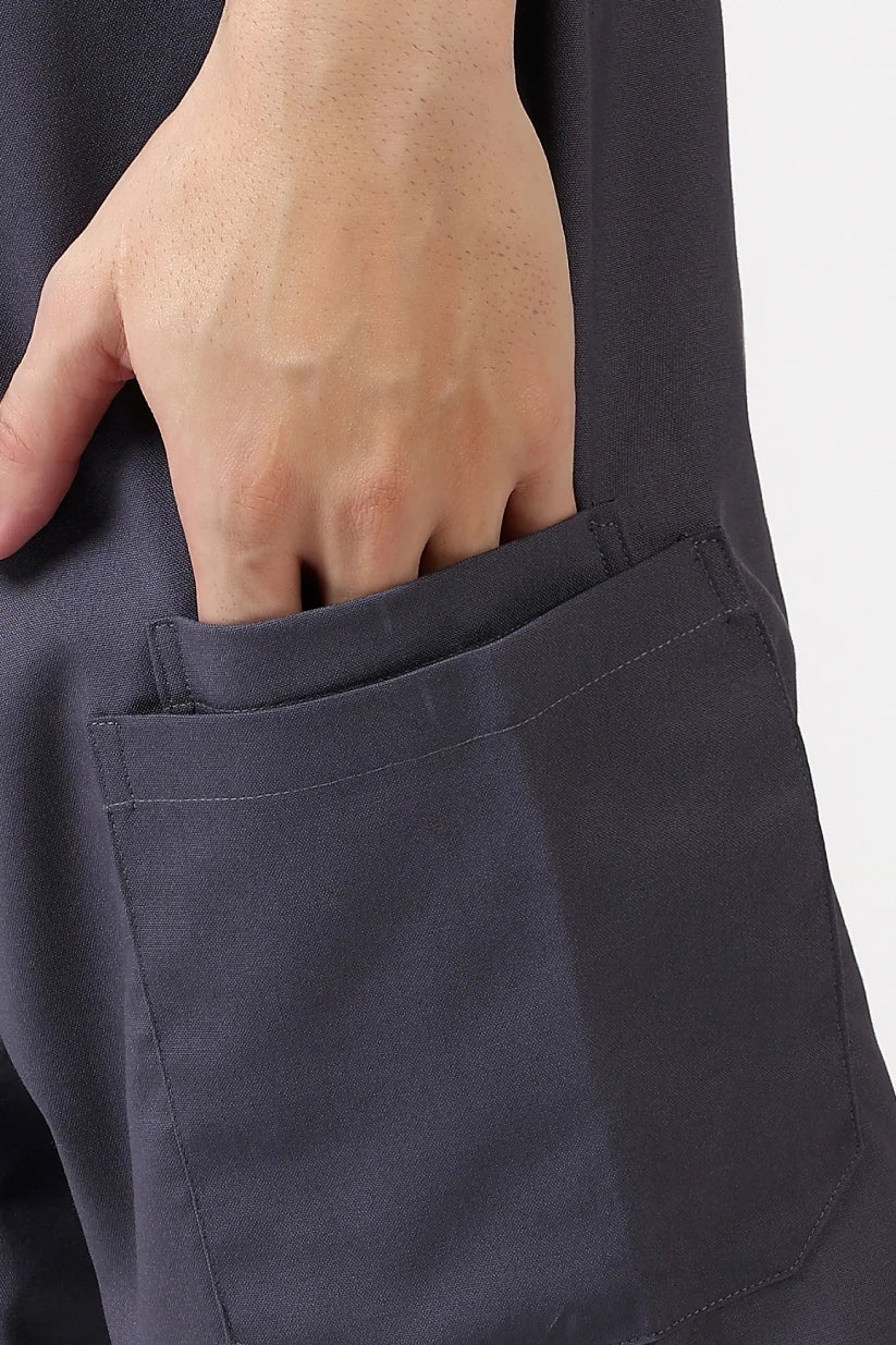 Safe Drapes Men's Mandarin Collar (Slate Grey) Scrub