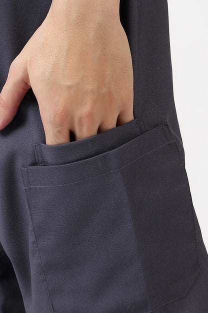 Safe Drapes Men's Mandarin Collar (Slate Grey) Scrub