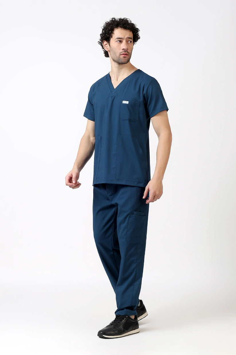 Safe Drapes Men's V-Neck (Navy) Scrub