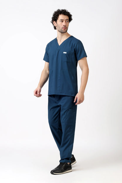 Safe Drapes Men's V-Neck (Navy) Scrub