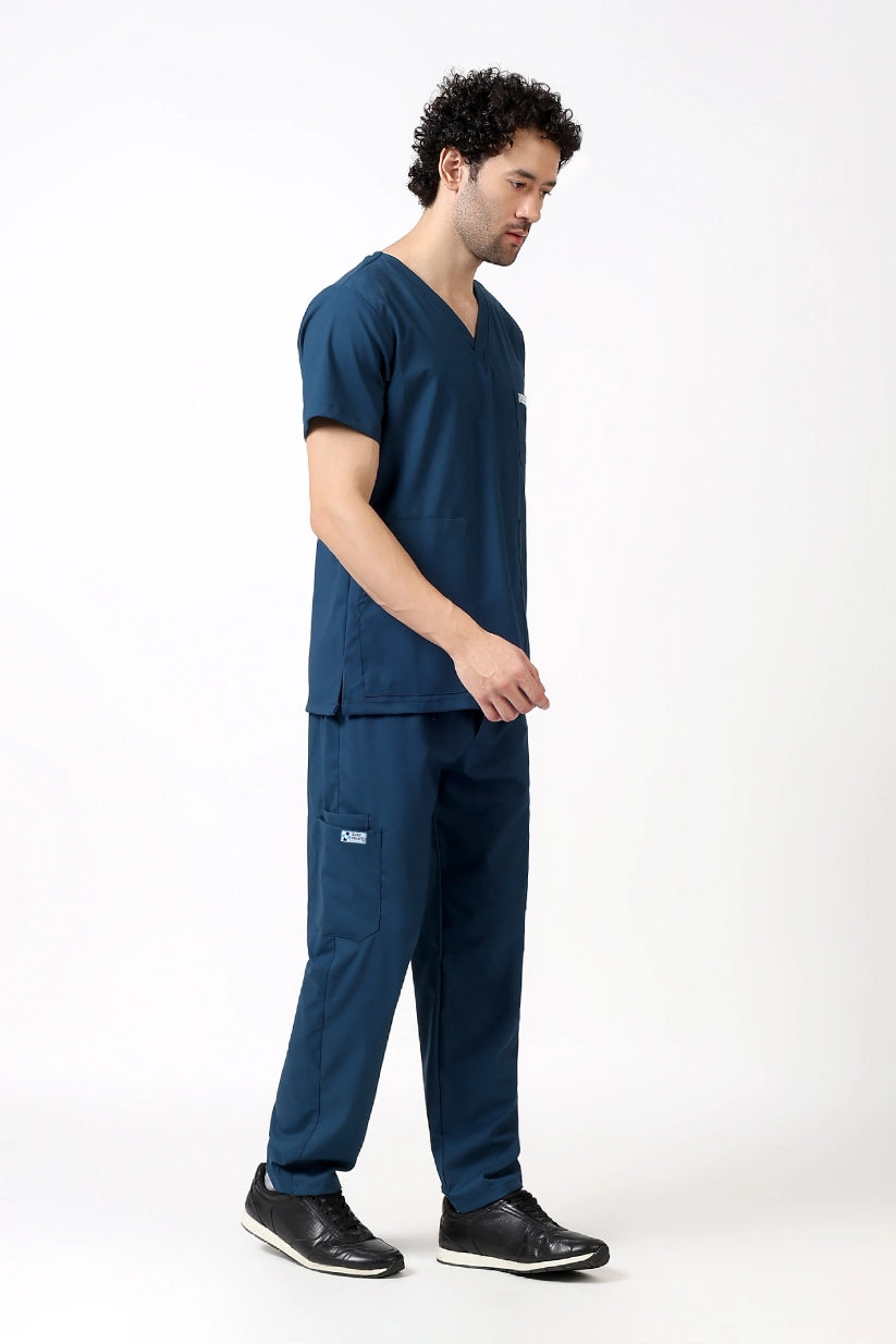 Safe Drapes Men's V-Neck (Navy) Scrub