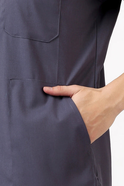 Safe Drapes Men's Mandarin Collar (Slate Grey) Scrub