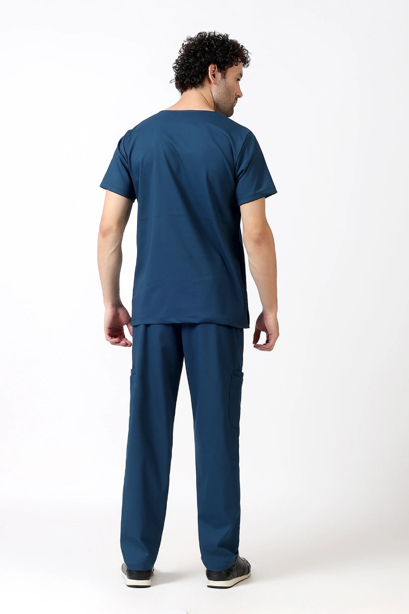 Safe Drapes Men's V-Neck (Navy) Scrub
