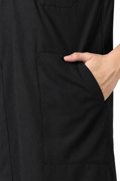Safe Drapes Men's Mandarin Collar (Black) Scrub