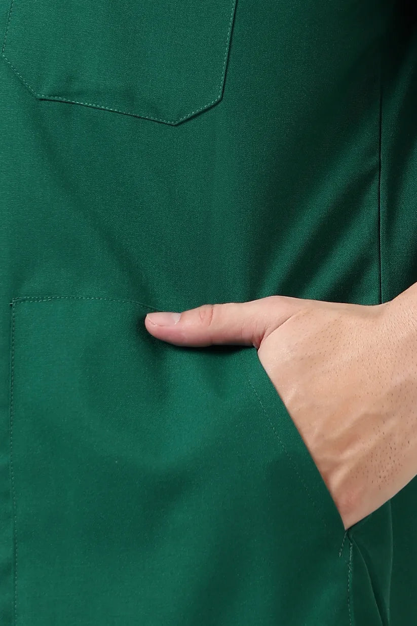 Safe Drapes Men's V-Neck (Bottle Green) Scrub
