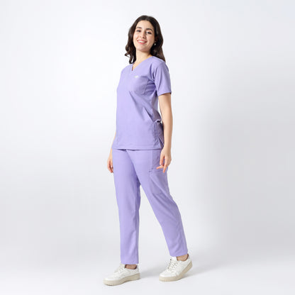 Safe Drapes Women's V-Neck (Lavender) Scrub