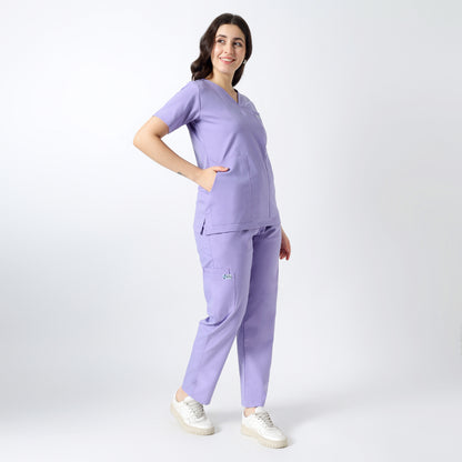 Safe Drapes Women's V-Neck (Lavender) Scrub