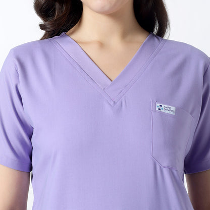Safe Drapes Women's V-Neck (Lavender) Scrub