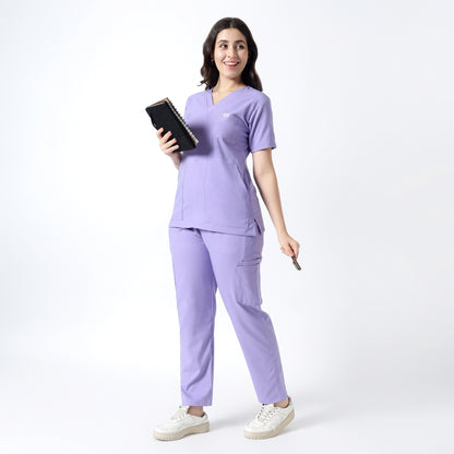 Safe Drapes Women's V-Neck (Lavender) Scrub