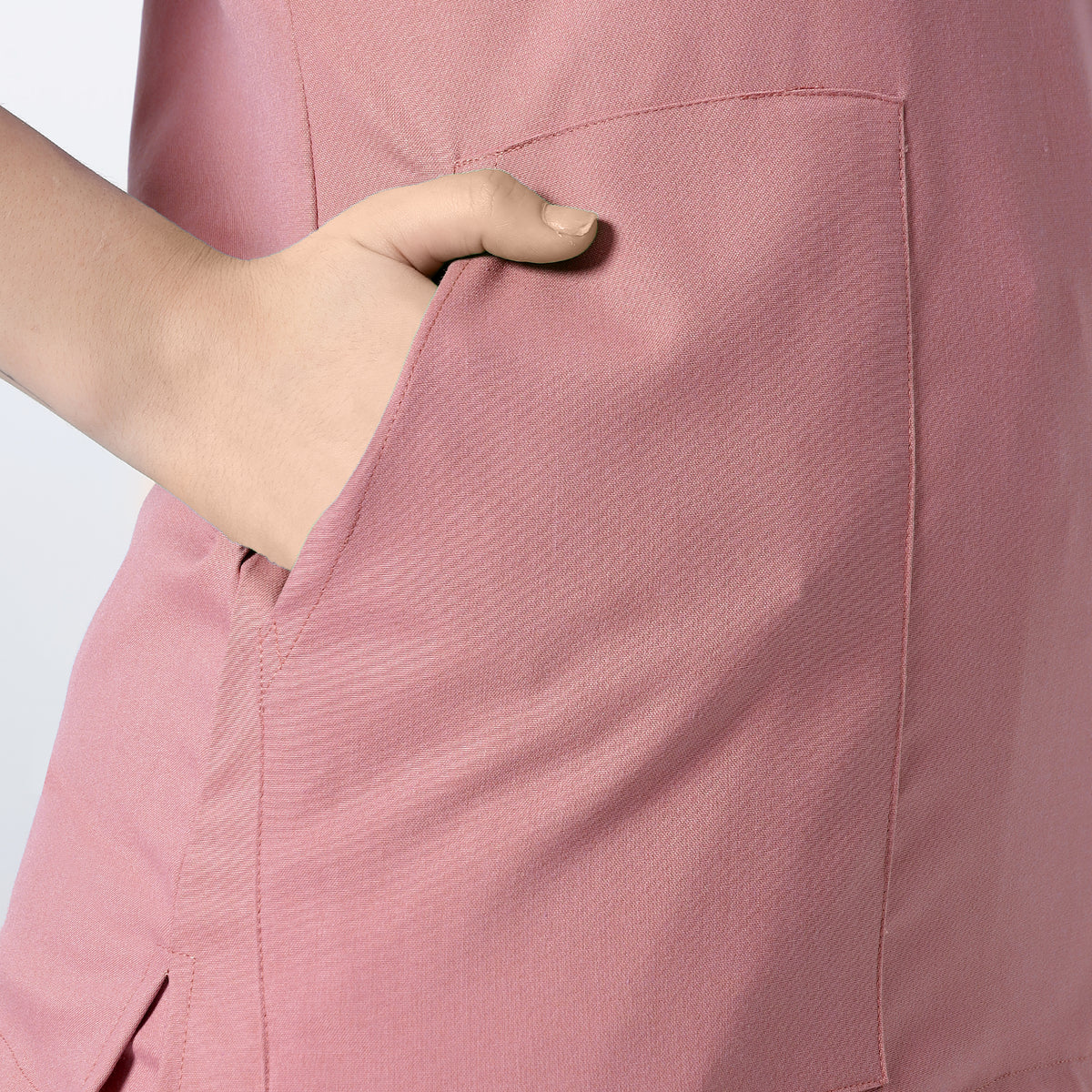 Safe Drapes Women's V-Neck (Dusty Rose) Scrub