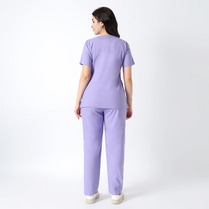 Safe Drapes Women's V-Neck (Lavender) Scrub