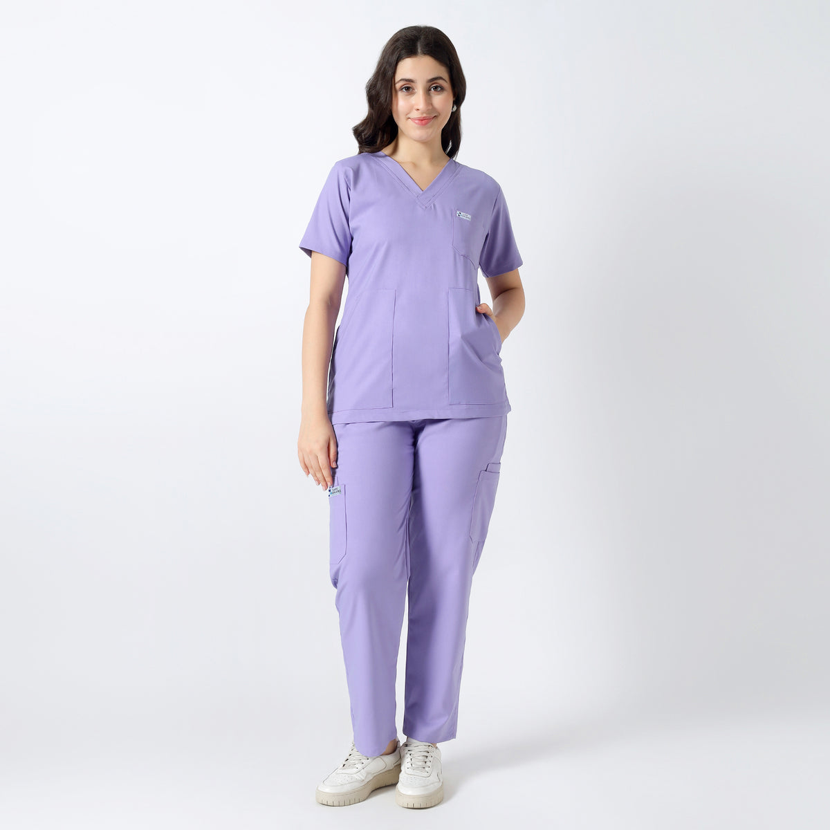 Safe Drapes Women's V-Neck (Lavender) Scrub