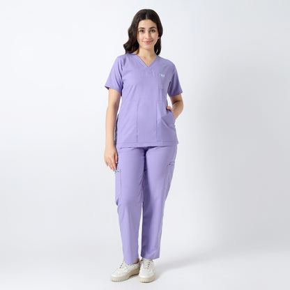 Safe Drapes Women's V-Neck (Lavender) Scrub