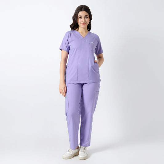 Safe Drapes Women's V-Neck (Lavender) Scrub