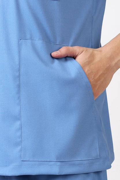Safe Drapes Men's Mandarin Collar (Ceil Blue) Scrub