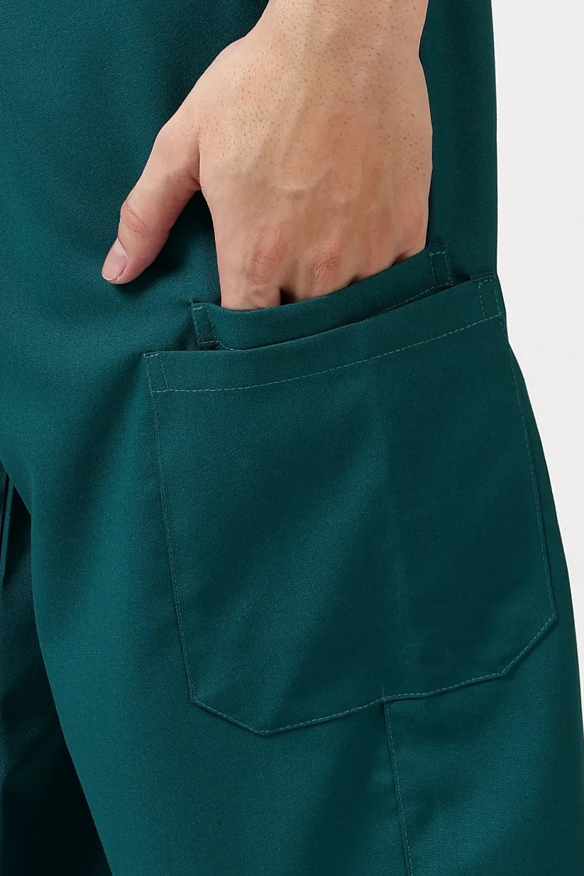 Safe Drapes Men's V-Neck (Hunter Green) Scrub