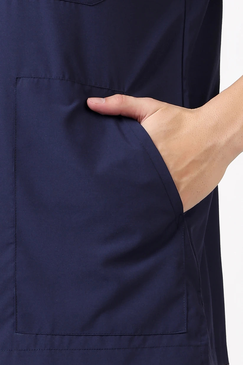 Safe Drapes Men's Mandarin Collar (Deep Blue) Scrub