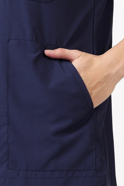 Safe Drapes Men's Mandarin Collar (Deep Blue) Scrub
