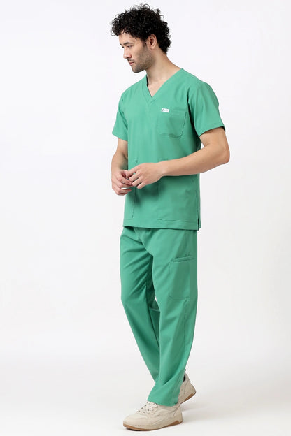 Safe Drapes Men's V-Neck (Mint Green) Scrub
