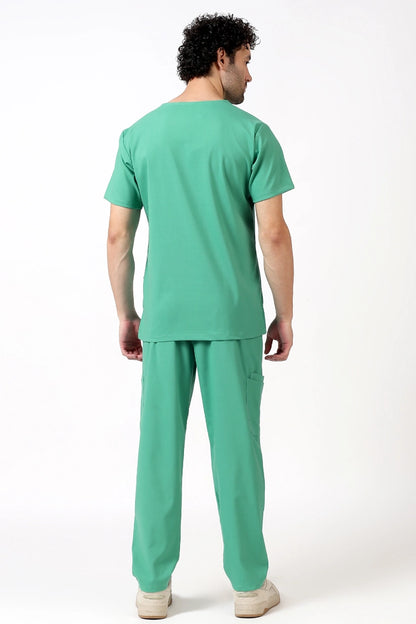 Safe Drapes Men's V-Neck (Mint Green) Scrub