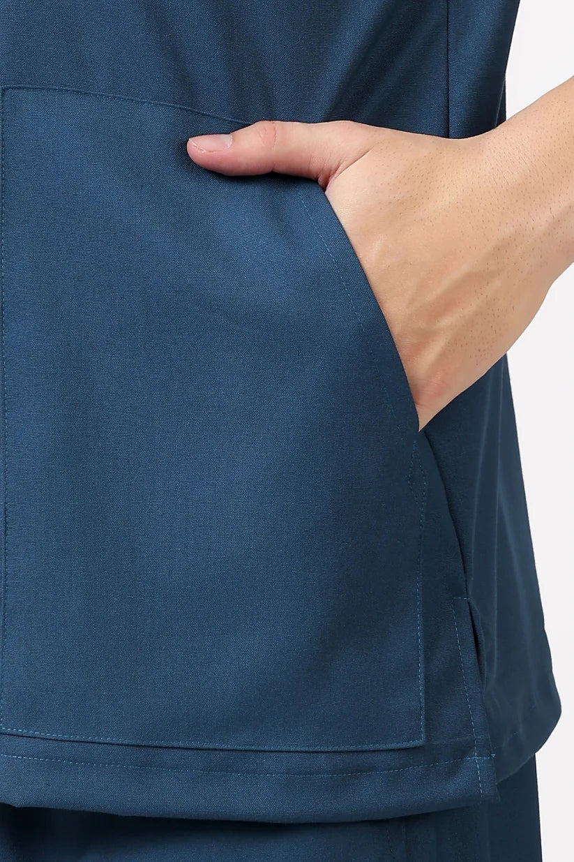 Safe Drapes Men's Mandarin Collar (Steel Blue) Scrub