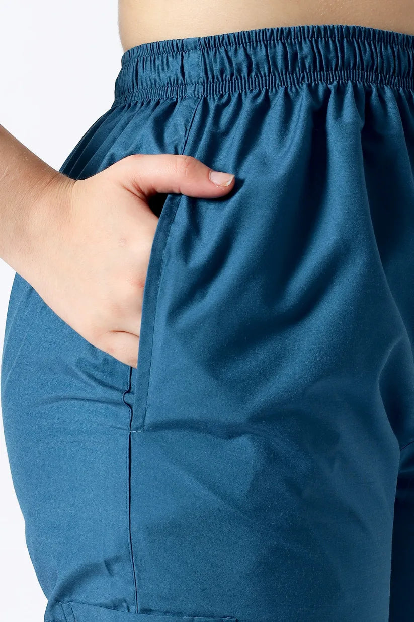 Safe Drapes Women's V-Neck (Sky Blue) Scrub