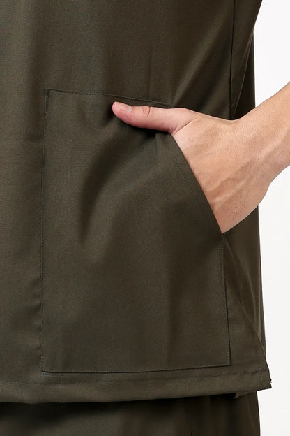 Safe Drapes Men's V-Neck (Olive) Scrub