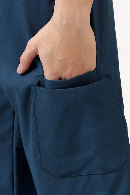 Safe Drapes Men's Mandarin Collar (Steel Blue) Scrub