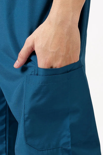 Safe Drapes Men's Mandarin Collar (Teal Blue) Scrub