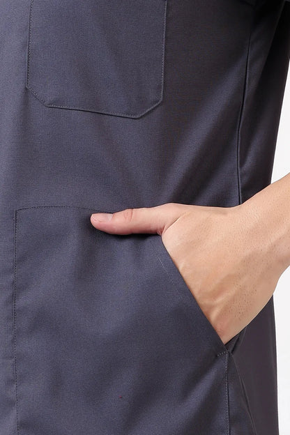Safe Drapes Men's V-Neck (Charcoal Grey) Scrub