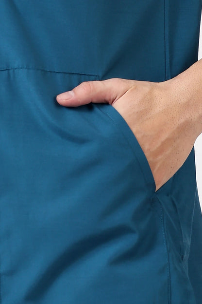 Safe Drapes Men's Mandarin Collar (Teal Blue) Scrub