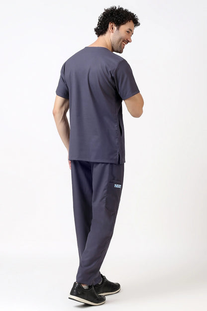 Safe Drapes Men's V-Neck (Charcoal Grey) Scrub