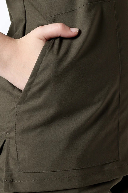 Safe Drapes Women's V-Neck (Olive) Scrub