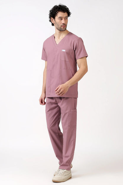 Safe Drapes Men's V-Neck (Dusty Rose) Scrub