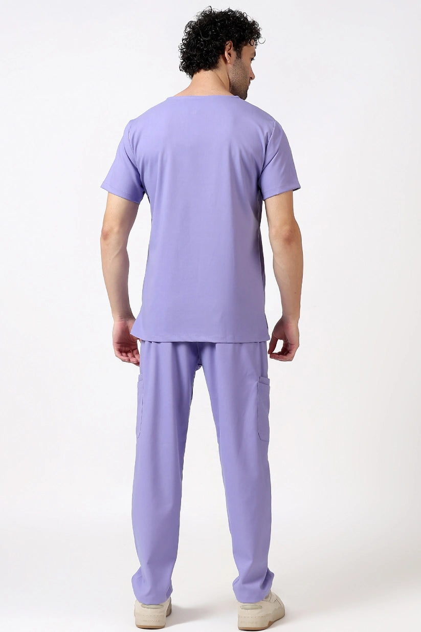 Safe Drapes Men's V-Neck (Lavender) Scrub