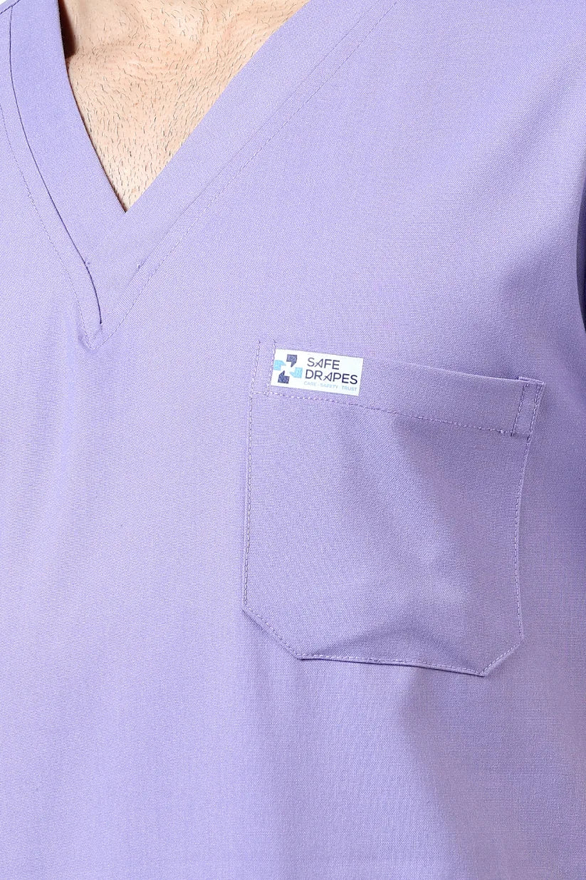 Safe Drapes Men's V-Neck (Lavender) Scrub