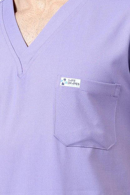 Safe Drapes Men's V-Neck (Lavender) Scrub