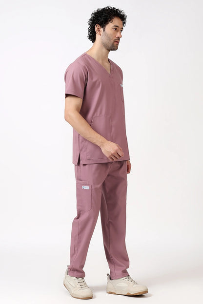 Safe Drapes Men's V-Neck (Dusty Rose) Scrub